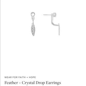 Alex And Ani 2 in one Feather Earrings.